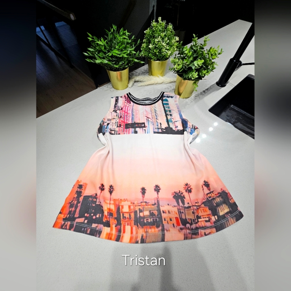 TRISTAN Sleeveless Cityscape Top